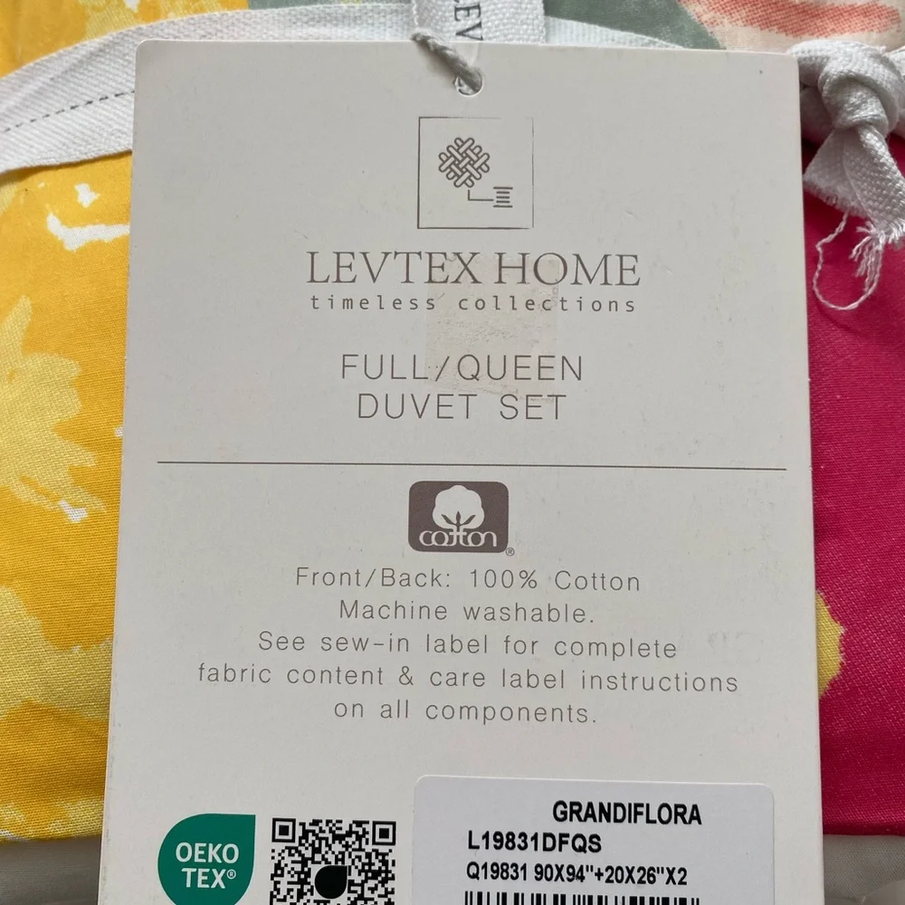 Grandiflora Duvet Cover Full/Queen 3 Piece Set - Levtex Home
